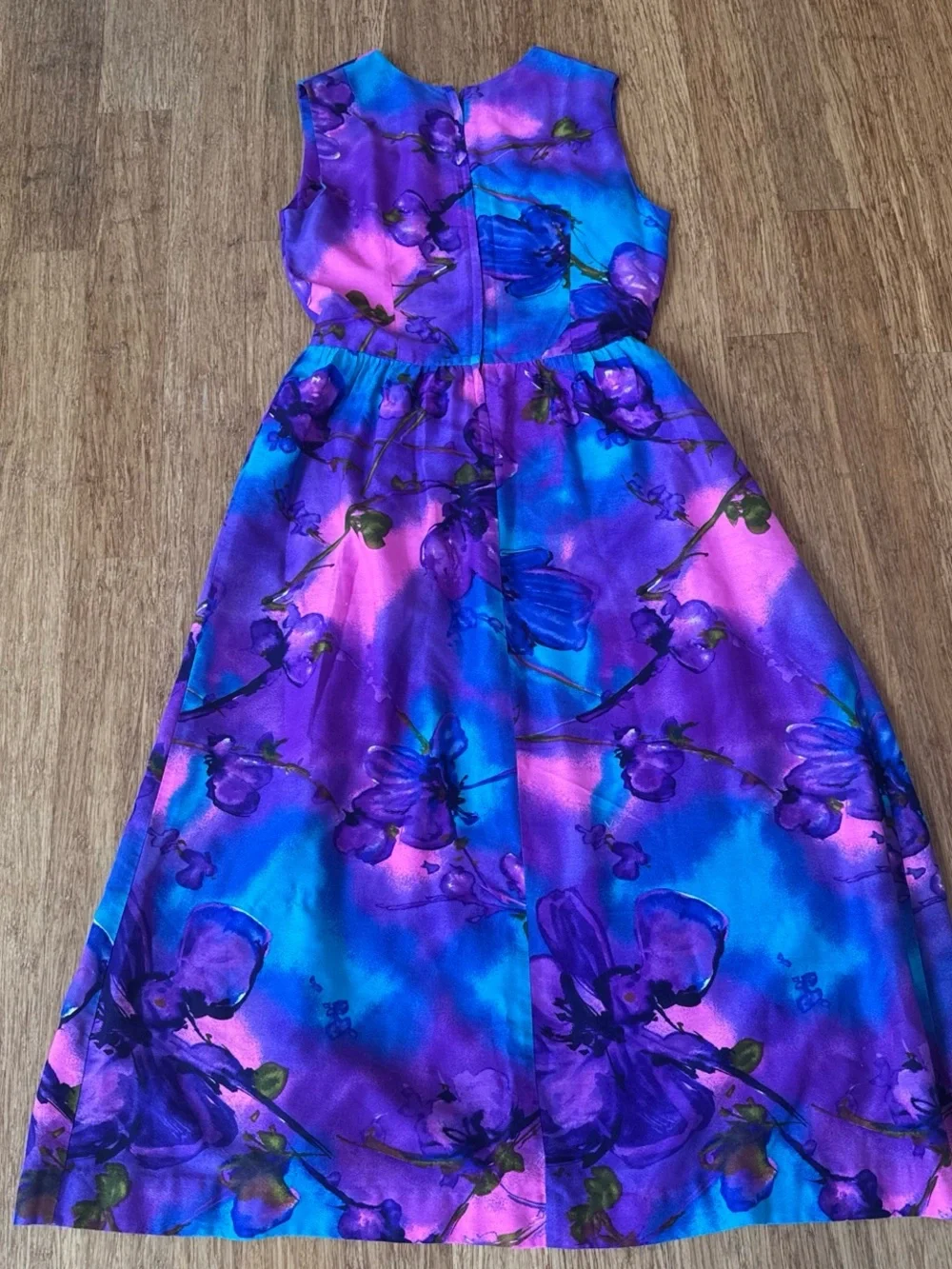 Vintage 1970s Hilo Hattie, purple and pink maxi dress small medium - Picture 5 of 6